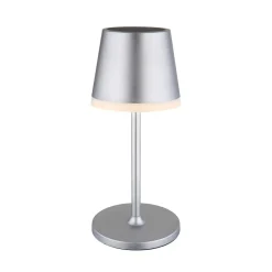 Globo LED-solcellelampe, metal, sølvfarvet, højde 41 cm, IP44