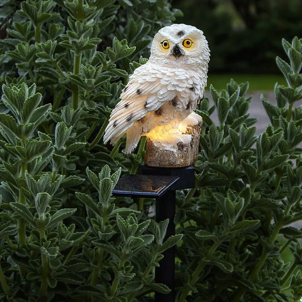 LED-solcellelampe Owl med jordspyd^STAR TRADING Online