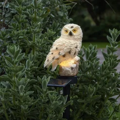 LED-solcellelampe Owl med jordspyd^STAR TRADING Online