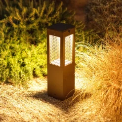 LED-solcellelampe på piedestal Tradition Sensor Corten 40 cm^Les Jardins Sale