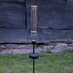 STAR TRADING LED-solcellelampe Pluvio med regnmåler