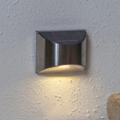 STAR TRADING Solcellelamper>LED-solcellelampe til vægmontering Wally, sølv, 2 stk. sæt