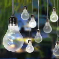 LED-solcelle-lyskæde 33708-10 i metallisk sølv^Globo New