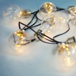 LED-solcelle-lyskæde 33708-10 i metallisk sølv^Globo New