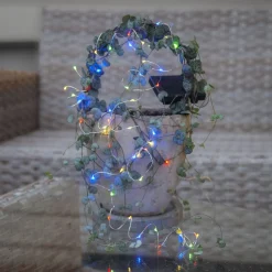 LED-solcellelyskæde Dew Drop, flerfarvet^STAR TRADING Hot