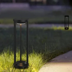 LED-solcellepullerter Pilastro, sensor, jordspyd^Heitronic Sale