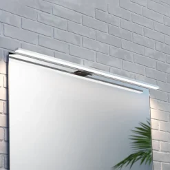 LED-spejlbelysning Triga IP44, krom, 80 cm, 3.000K^MCJ Best