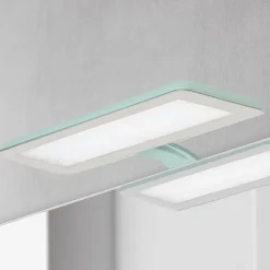 LED-spejllampe Nikita, akvamaring/stålgrå^Ebir New