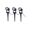 Näve LED-spot med jordspyd SPOTI, sort, 3-sæt, IP44