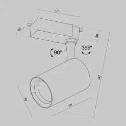 Maytoni LED-spotlight Vuoro Unity, sort, 4.000 K, 10 W, 1-faset