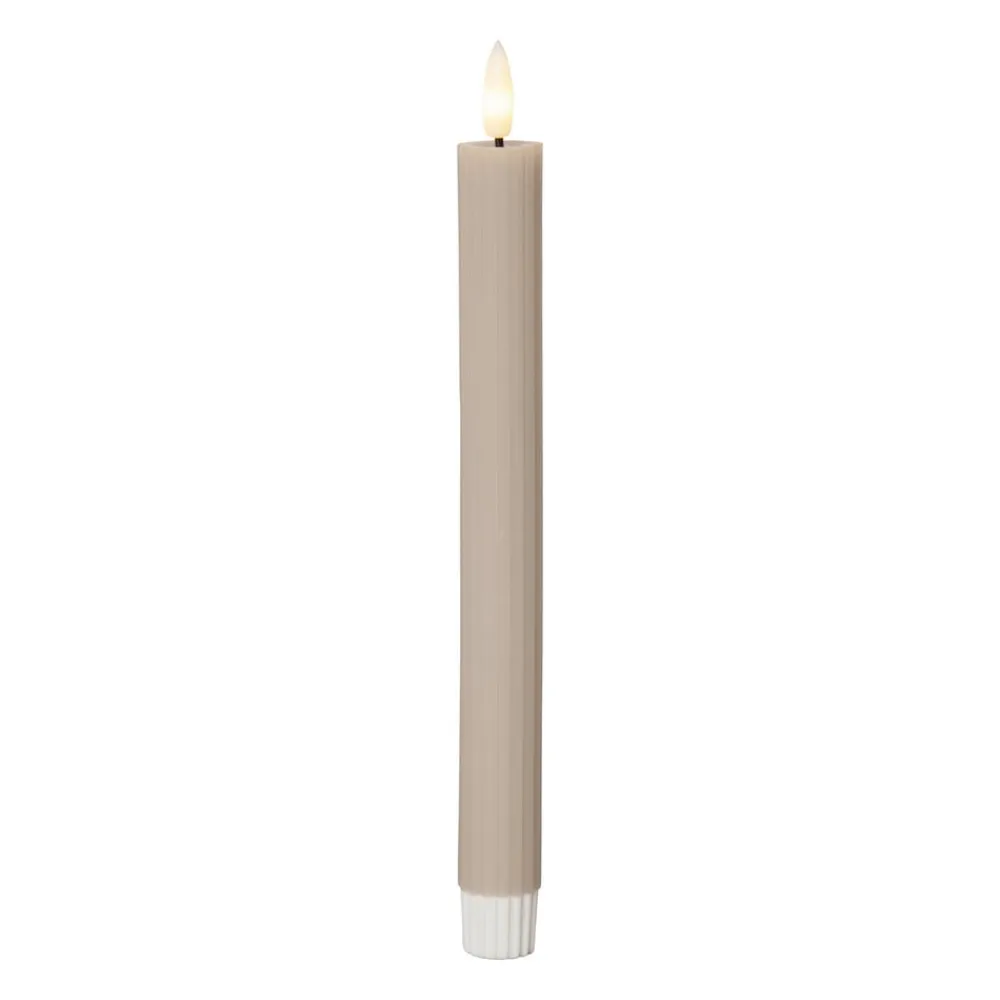 LED-stage Flamme Stripe, beige, 25 cm voksbatteri sæt med 2 stk^STAR TRADING New