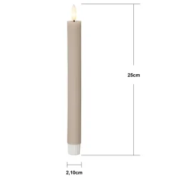 LED-stage Flamme Stripe, beige, 25 cm voksbatteri sæt med 2 stk^STAR TRADING New