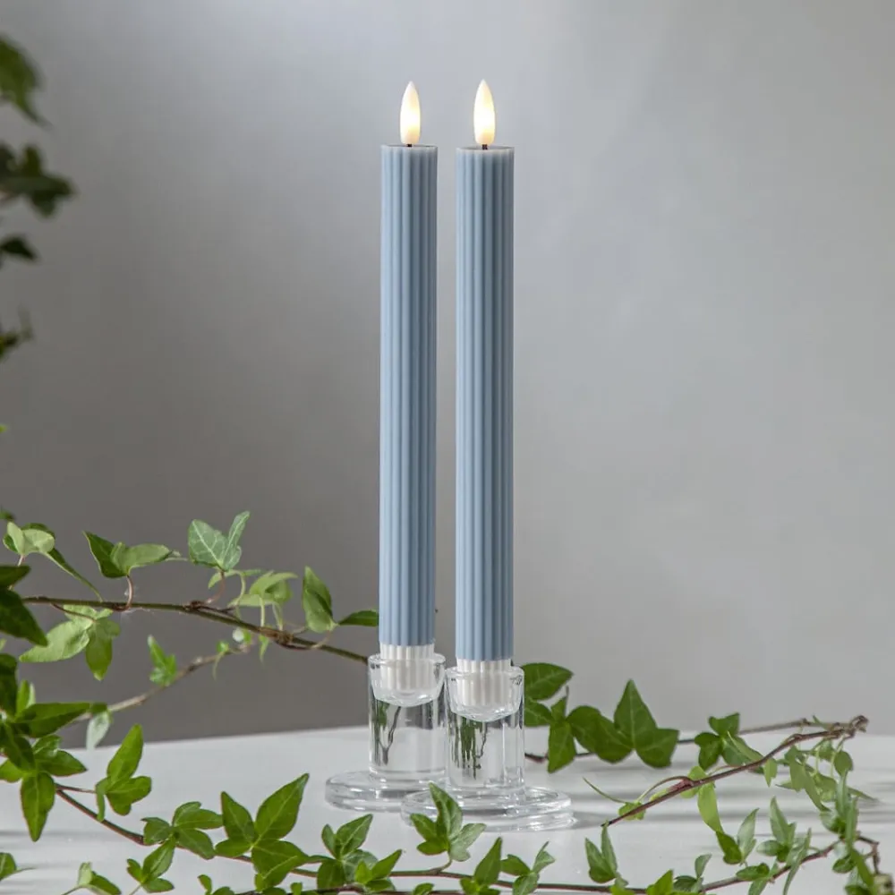 LED-stage Flamme Stripe, blå, 25 cm, voksbatteri sæt med 2 stk^STAR TRADING Discount