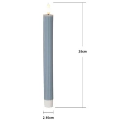 LED-stage Flamme Stripe, blå, 25 cm, voksbatteri sæt med 2 stk^STAR TRADING Discount