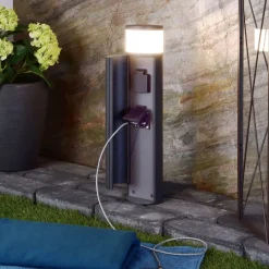 Deko-Light Stikkontaktsøjler|Sokkellamper>LED-stikkontaktsøjle med to stikkontakter, IP44