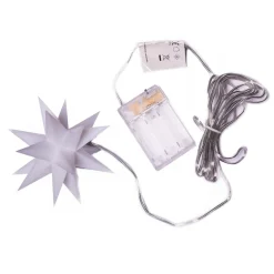 LED-stjerne, inde, 18-takket Ø 12 cm hvid batteri^STERNTALER Hot