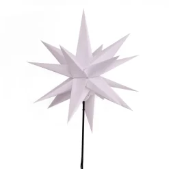 LED-stjerne, ude, med jordspyd, Ø 55 cm, hvid^STERNTALER Discount