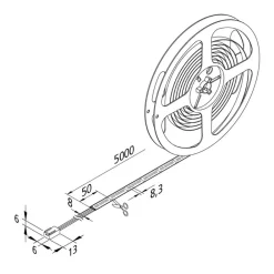 Hera Led Strips>LED-strip Basic-Tape S, IP54, 3.000K, længde 500 cm