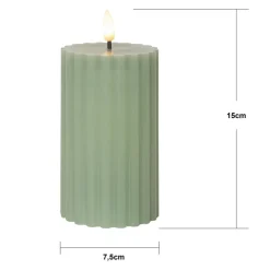 STAR TRADING LED-strip grøn 15 cm ægte voks batteridrevet