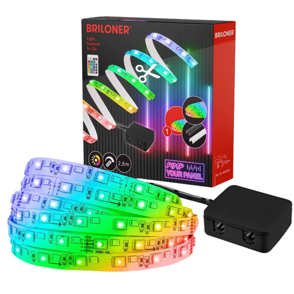Briloner Dekorationsbelysning>LED-strip Pimp your panel, startsæt, RGBW, længde 2,6 m