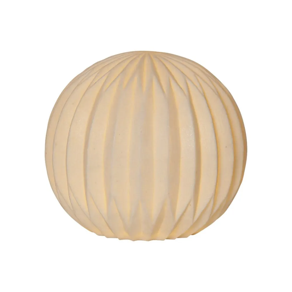 STAR TRADING Dekorationsbelysning>LED-terrasselampe Sandy, Ø 30 cm hvid plast batteri