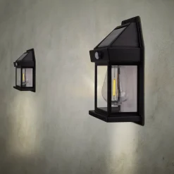 LED-udendørs væglampe Mira, sensor, sort, 2 stk. IP44^Näve Online