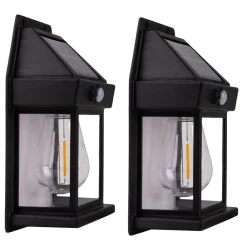 LED-udendørs væglampe Mira, sensor, sort, 2 stk. IP44^Näve Online