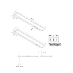 LED-underskabsbelysning ModuLite F, aluminium, 90 cm, 4.000 K, aluminium^Hera Discount