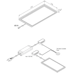 Hera LED-underskabsbelysning Sky Dæmper 2 stk. 3.000K stål