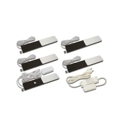 Hera Underskabsbelysning>LED-underskabsbelysning S-Pad F sæt med 5 sorte 4.000 K dæmper