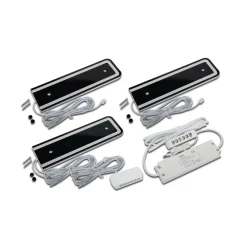 LED-underskabsbelysning U-Pad F, sæt med 3 stk. 3.000K sort Sensor^Hera Discount