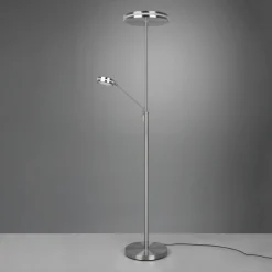 Trio Lighting LED-uplight Franklin, læselampe, nikkel mat