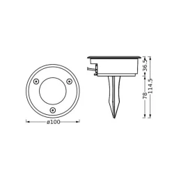 LEDVANCE LED-lampe med jordspyd Endura Hybrid Spike, stål