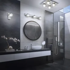 LEDVANCE LED-loftlampe Orbis Flame, krom, 4 lyskilder, IP44