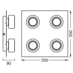 LED-loftlampe Orbis Flame, sort, 4 lyskilder, IP44^LEDVANCE Clearance