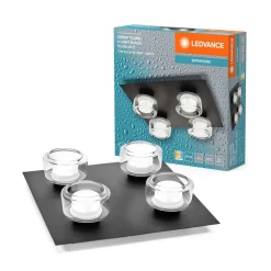 LED-loftlampe Orbis Flame, sort, 4 lyskilder, IP44^LEDVANCE Clearance