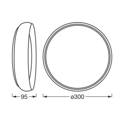 LEDVANCE LED-loftlampe Orbis Livia Ø 30 cm, grå, metal