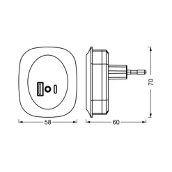 Børn LEDVANCE Lunetta Edge stikdåse-natlampe, sort