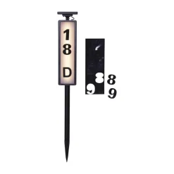 STAR TRADING LED-vejlampe solcelle Pathy med husnummer