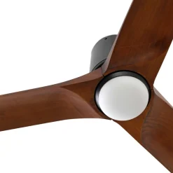 LED-ventilator Heywood L, sort/træfarvet, DC, støjsvag, CCT^FARO BARCELONA