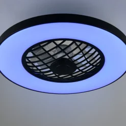 Reality Leuchten LED-ventilator Linköping lydløs CCT RGB fjernbetjening højttaler
