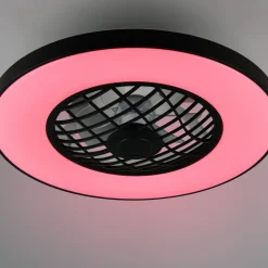 Reality Leuchten LED-ventilator Linköping lydløs CCT RGB fjernbetjening højttaler