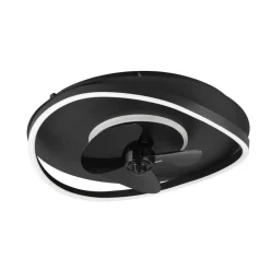 Reality Leuchten LED-ventilator Sortland, DC, støjsvag, 50 cm, CCT, fjernbetjening