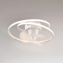 LED-ventilator Umea, hvid, DC, støjsvag, Ø 50 cm, CCT, fjernbetjening^Reality Leuchten Hot