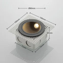 Lucande LED-vægindbygningslampe Pordis, IP65, rund