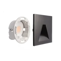 Deko-Light Indbygningsspots>LED-vægindbygningslampe SET Alwaid sort 8x8 cm vinkel 2.700 K