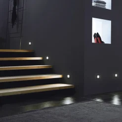 Hera Indbygningsspots>LED-vægindbygningslampe Wall F, sort, 7,5 x 7,5 cm, metalplade