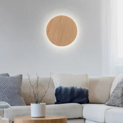 Paul Neuhaus Væglamper|Væglamper>LED-væglampe batteri Puntua Ø 25 cm trælook