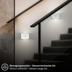 Briloner LED-væglampe Chat, hvid, 16 cm, plast, sensor