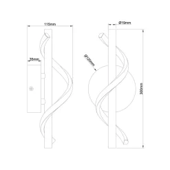 Brilliant LED-væglampe Eunice, bredde 12 cm, sort, metal